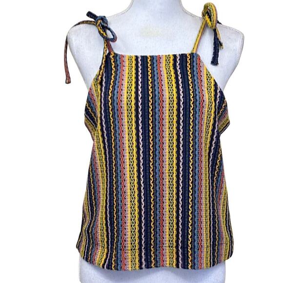 Madewell Tie Shoulder Multi top, colorful, layering, bohemian, crochet, bright - Picture 1 of 6